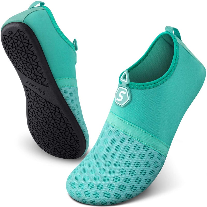 SEEKWAY Water Shoes Quick-Dry Aqua Socks Barefoot Slip-on for Beach Pool Swim River Yoga Lake Surf Women Men Black SK001 - Image 1